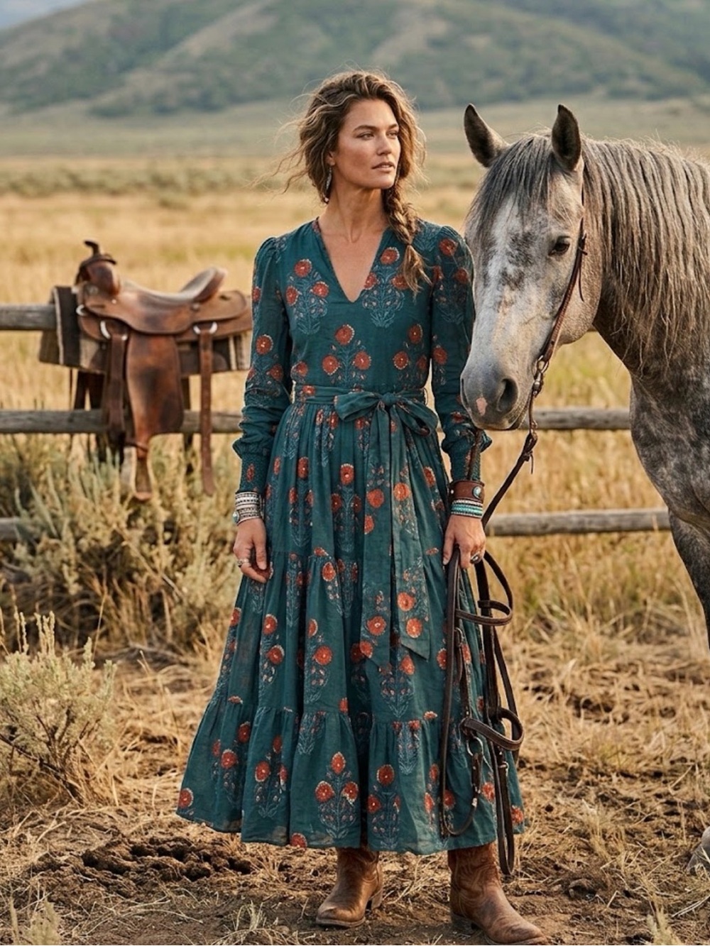 Mulberry & King Cotton Boho Full Dress